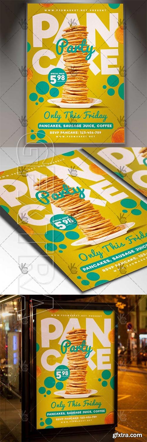 Pancake Party – Food Flyer PSD Template