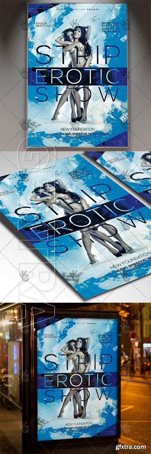Strip Erotic Show – Club Flyer PSD Template