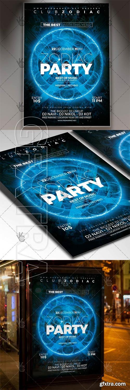 Zodiac Party Night – Club Flyer PSD Template