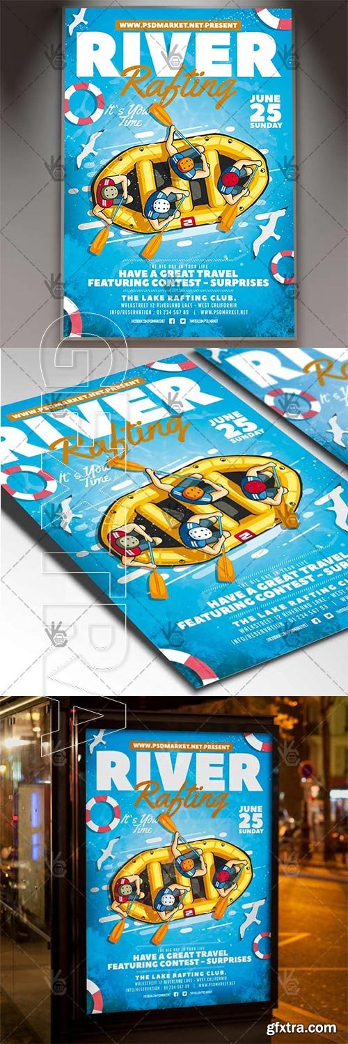 River Rafting Flyer – Sport PSD Template
