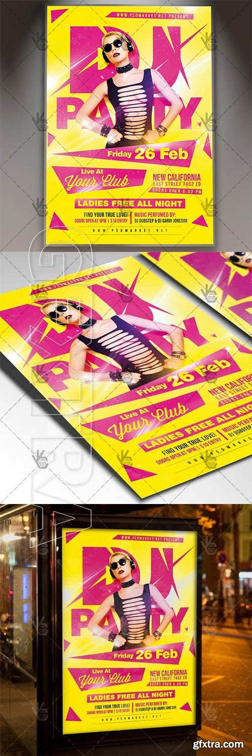 DJ Party – Club Flyer PSD Template