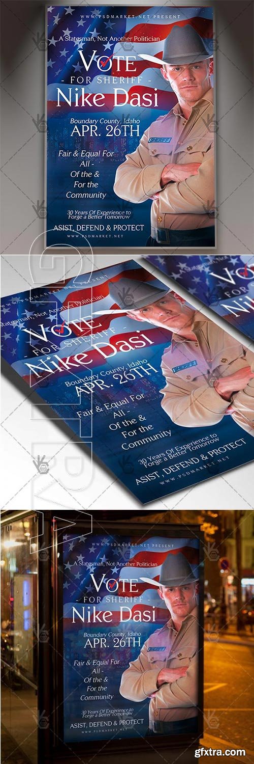 Sheriff Vote – Political Flyer PSD Template
