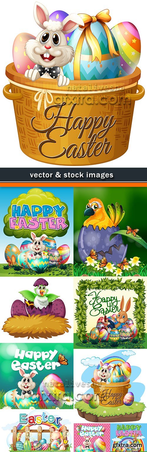 Happy Easter decorative illustration design elements 15
