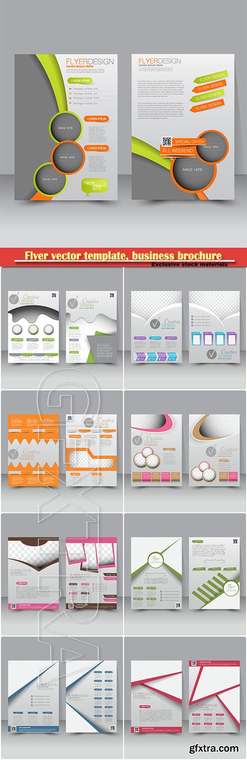 Flyer vector template, business brochure, magazine cover # 25