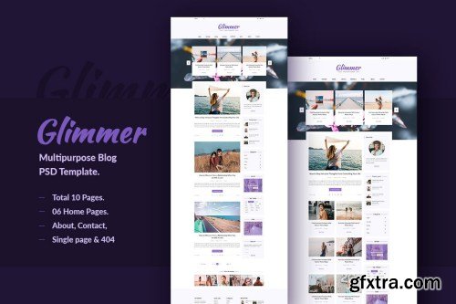 Glimmer – Creative Personal Blog PSD Template