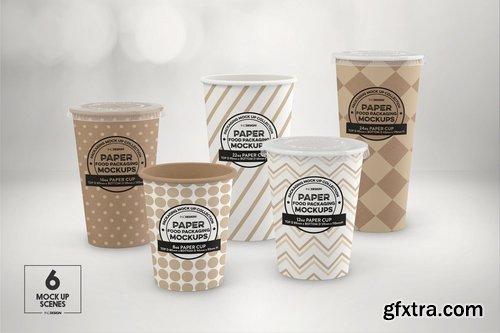 Paper Cold Drink Cups Packaging Mockup