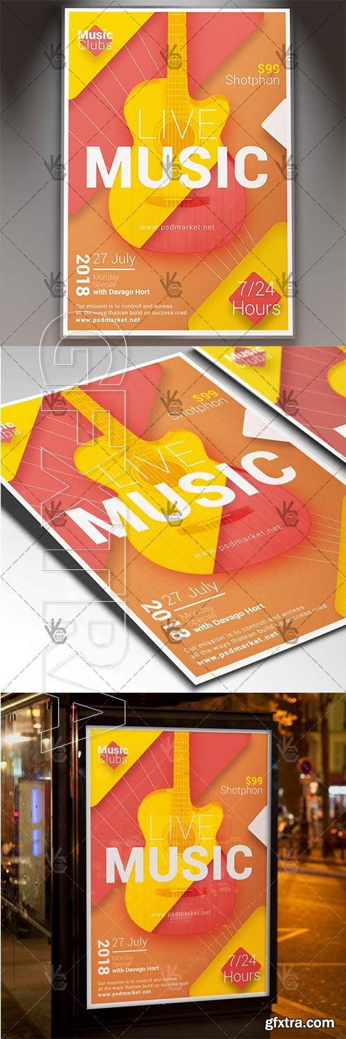 Live Music – Club Flyer PSD Template