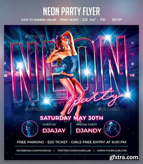GraphicRiver - Neon Party Flyer 23619699