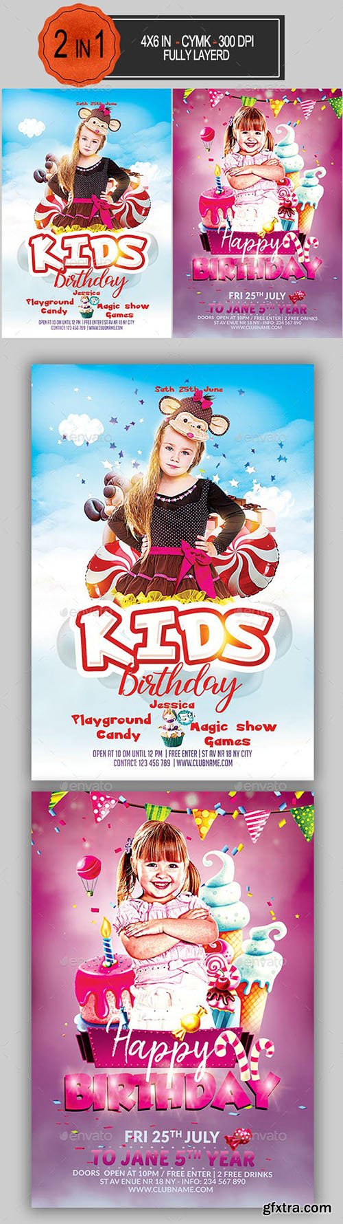 GraphicRiver - Kids Birthday Flyer Bundle 23560677