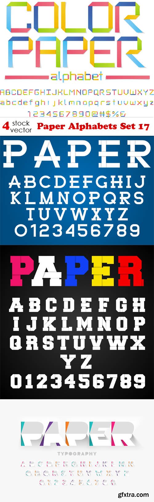 Vectors - Paper Alphabets Set 17