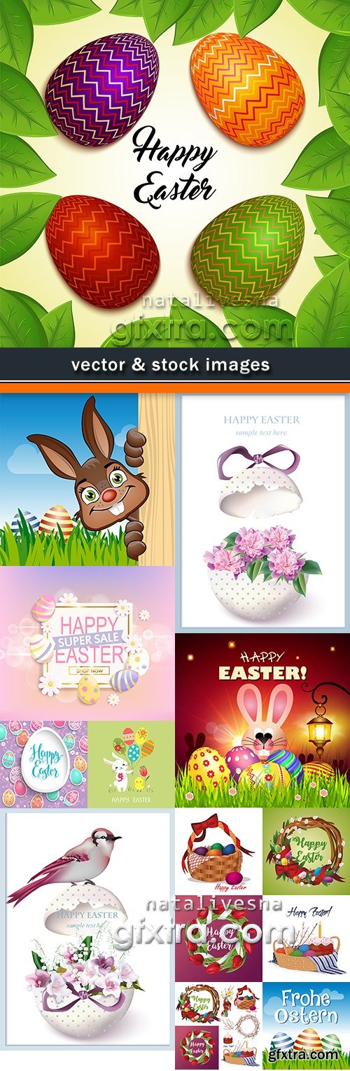 Happy Easter decorative illustration design elements 17