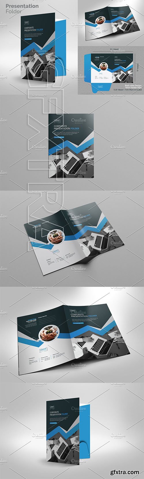 CreativeMarket - Dark and Blue Presentation Folder 3084668