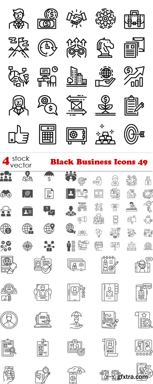 Vectors - Black Business Icons 49