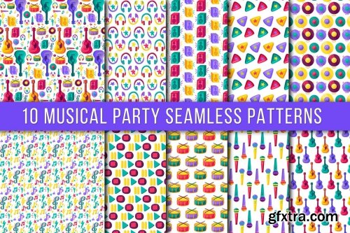Musical Party Seamless Patterns