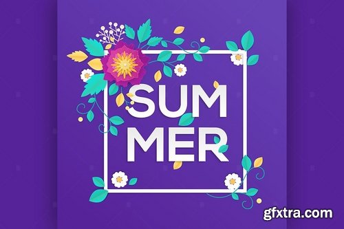 Summer - modern vector colorful illustration