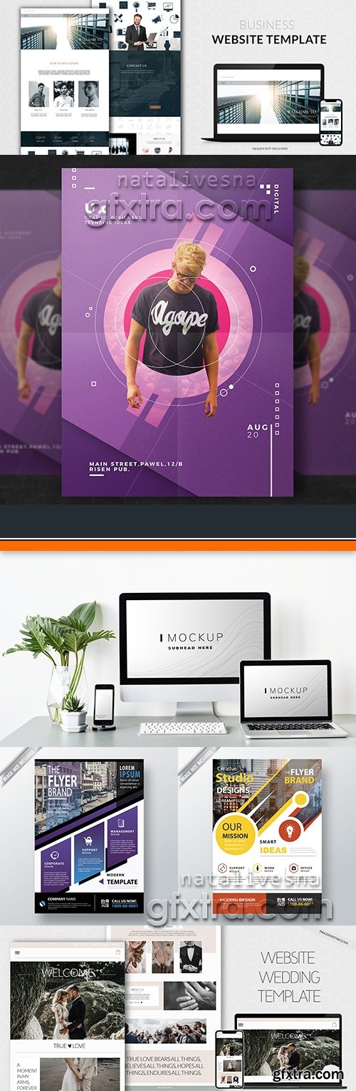 Business website and flyer Mockup Pack