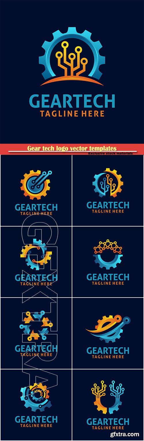 Gear tech logo vector templates