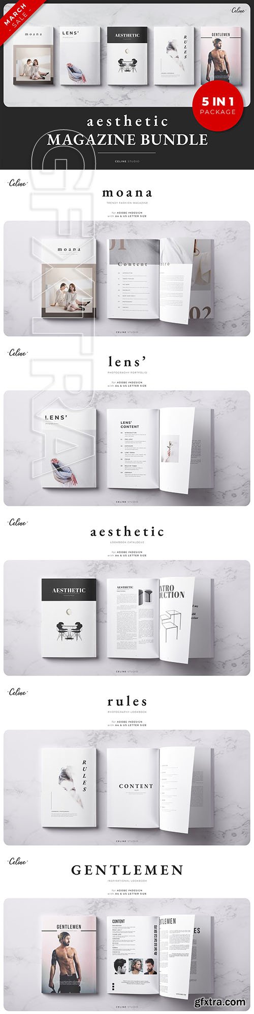 CreativeMarket - AESTHETIC Magazine Bundle (5 IN 1) 3562215