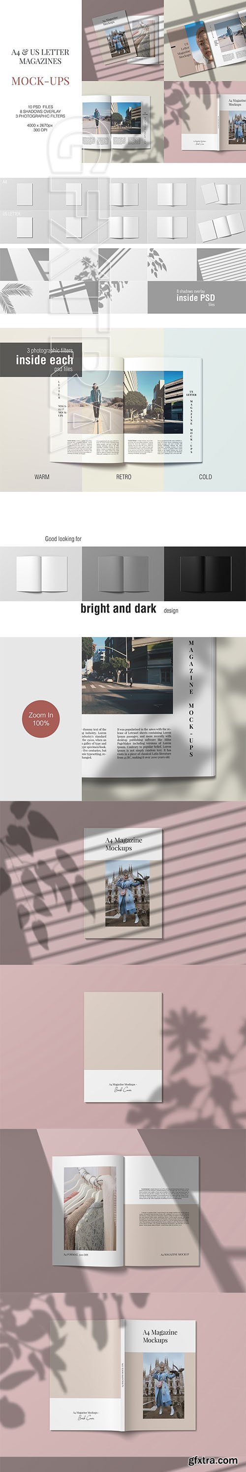 CreativeMarket - A4 and US Letter Magazine Mockups 3710369