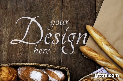 Homemade baked pastry cuisine mockup space