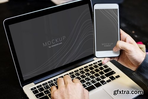 Businessman Using Devices Mockup