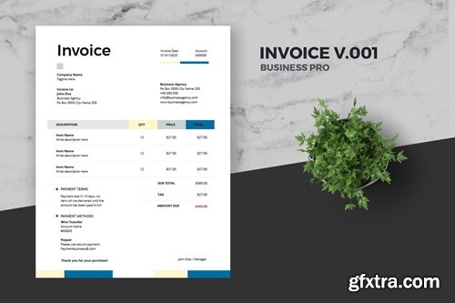 Clean Invoice Template Pro v.001