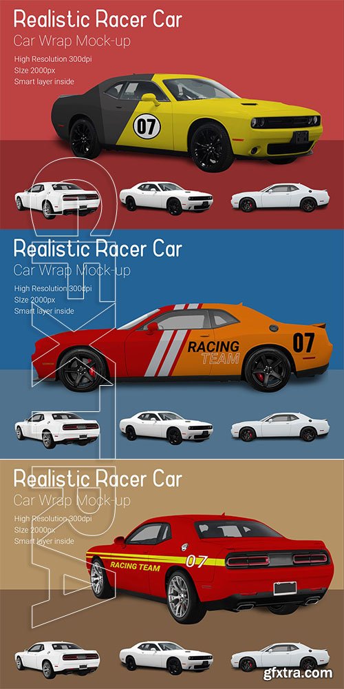 CreativeMarket - Nascar Racer Car Mock-Up 3711122
