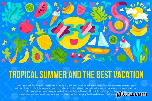 Tropical Summer Vacation Banner