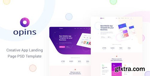 Opins - Creative App Landing Page PSD Template 23699497