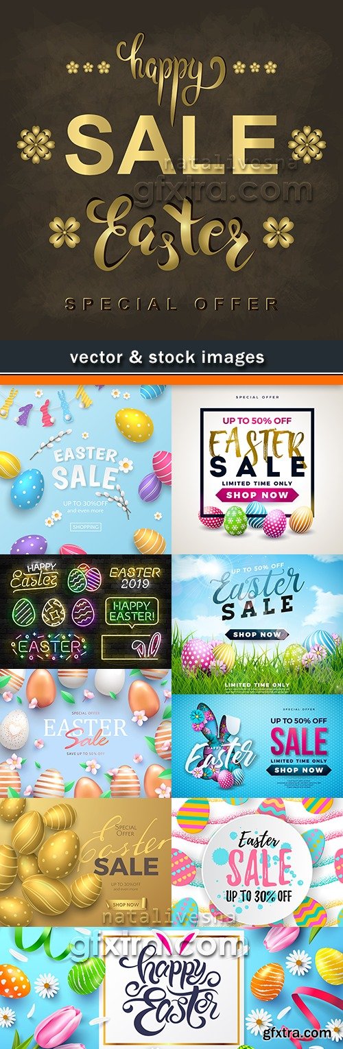 Happy Easter sale special offers decorative illustration design