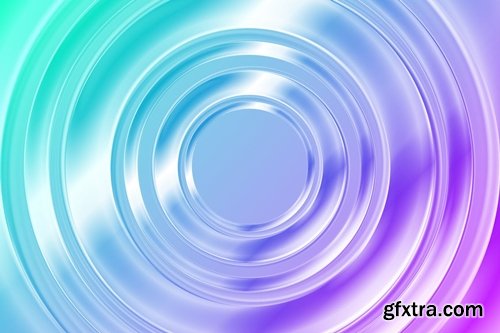 Blue and pink glossy circles abstract background