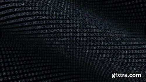 VideoHive Virtual Numbers Data Cloud Flow Stream Graphic on Black Background 21421118