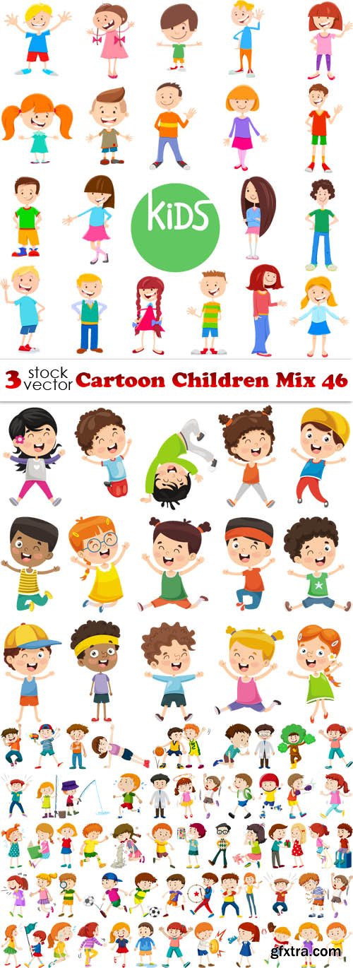 Vectors - Cartoon Children Mix 46