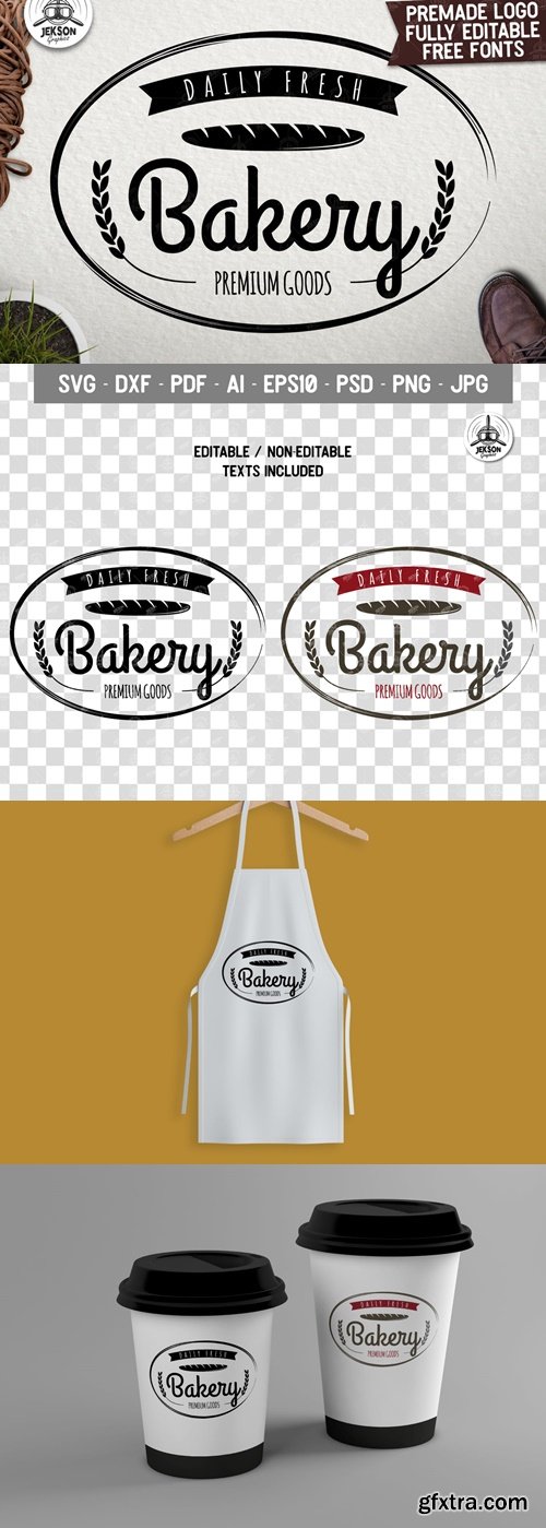 Premium Bakery Logo Template Vintage Cooking Badge