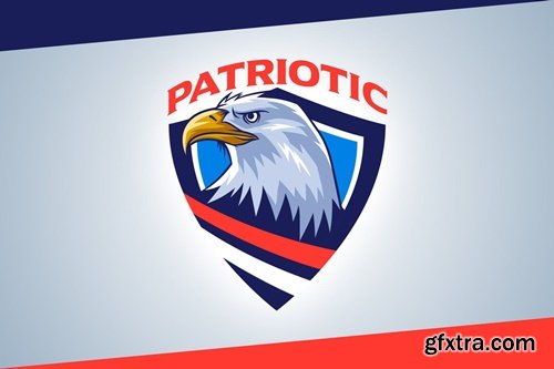 Patriotic - Bald Eagle Emblem Logo