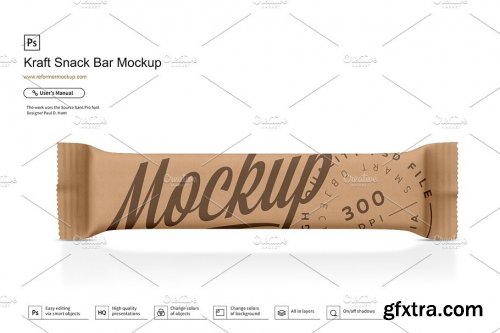 CreativeMarket - Kraft Snack Bar Mockup 3645228