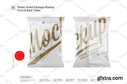 CreativeMarket - Plastic Snack Package Mockup F&B 3680226