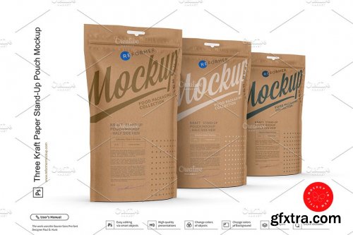 CreativeMarket - Kraft Paper Stand-Up Pouch Mockup 3688245