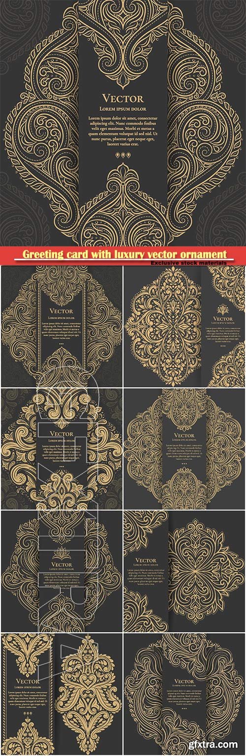 Greeting card design with luxury vector ornament template, mandala, great for invitation, flyer, menu, brochure