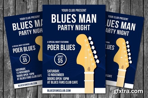 Blues Man Party Night Flyer Template