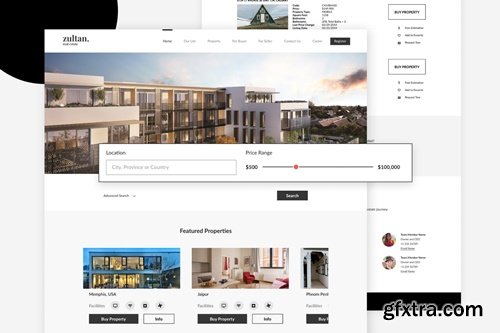 ZULTAN - Real Estate Website XD Template