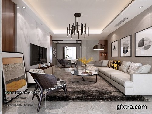 Modern Style Livingroom Interior Scene 06
