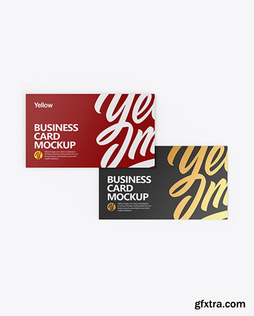 Two Paper Business Cards Mockup 41287