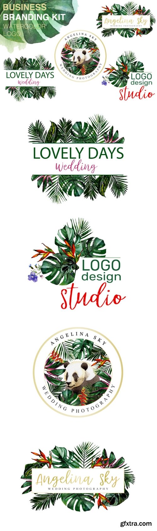 LOGO in Tropical Style Watercolor Png
