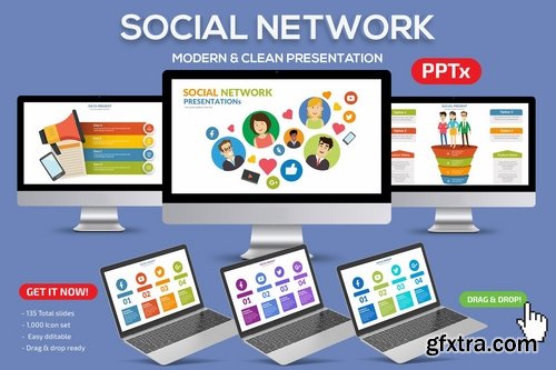 Social Network Powerpoint and Keynote Presentations