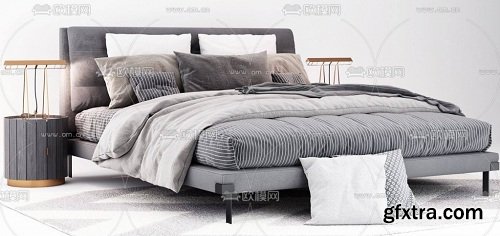 Modern Style Bed 01 3d Model