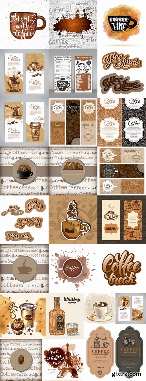 Coffee grains drink vector image 25 EPS