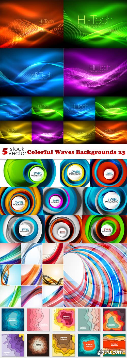 Vectors - Colorful Waves Backgrounds 23