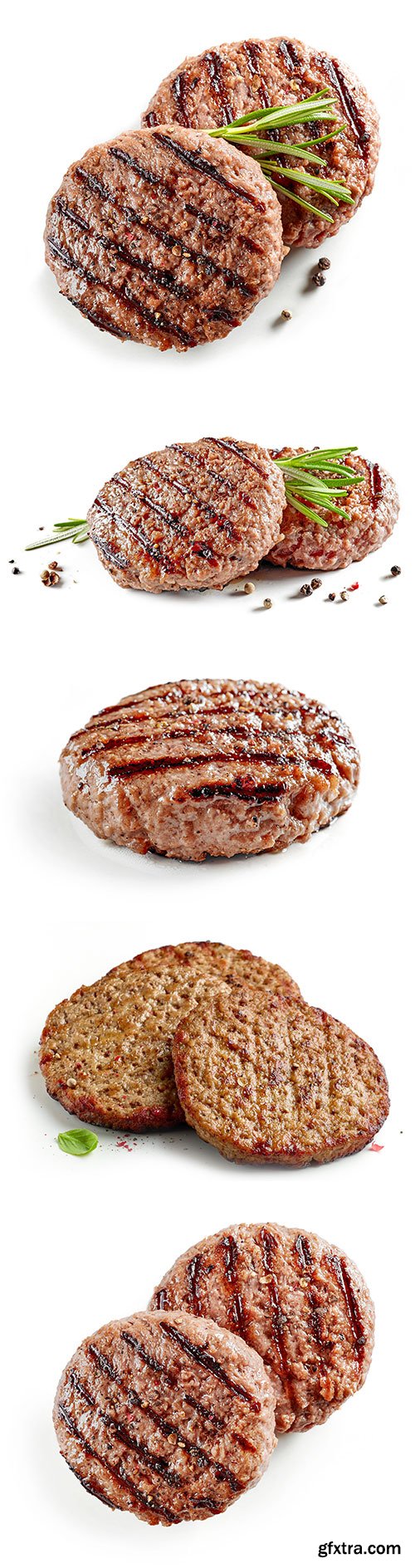 Freshly Grilled Burger Meat Isolated - 8xJPGs