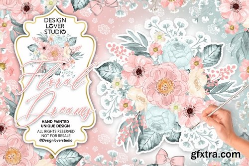 Floral Dreams Blush design and digital paper pack